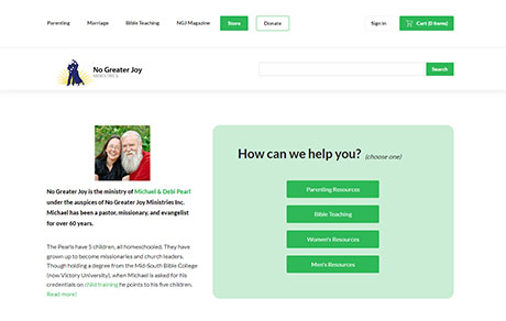 No Greater Joy website screenshot