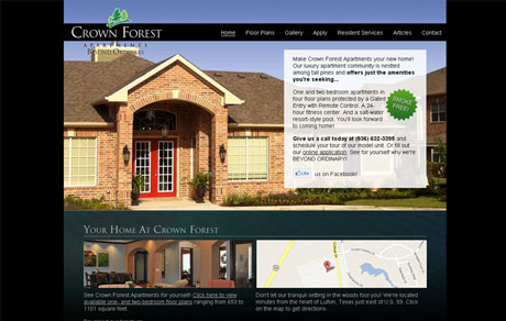 Crown Forest Apartments website screenshot